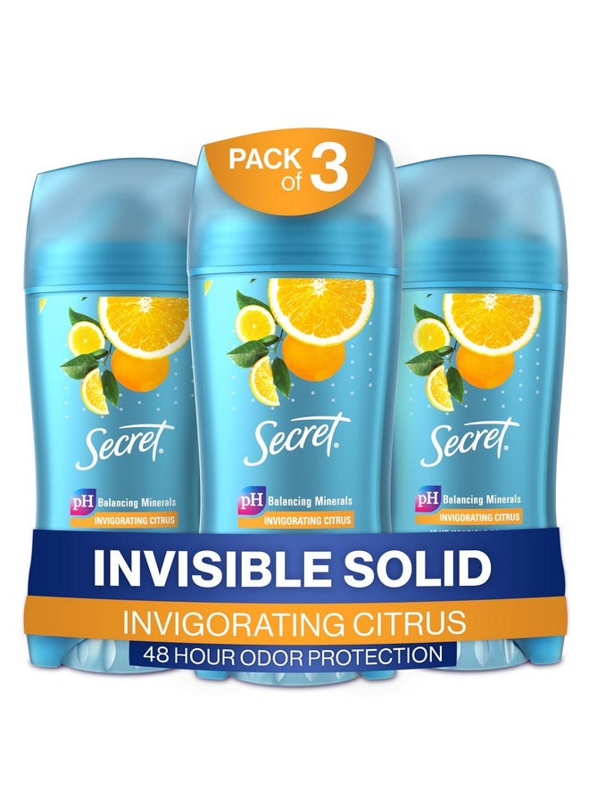 Invisible Solid Antiperspirant And Deodorant, Citrus Scent, 2.6 Oz (Pack Of 3)