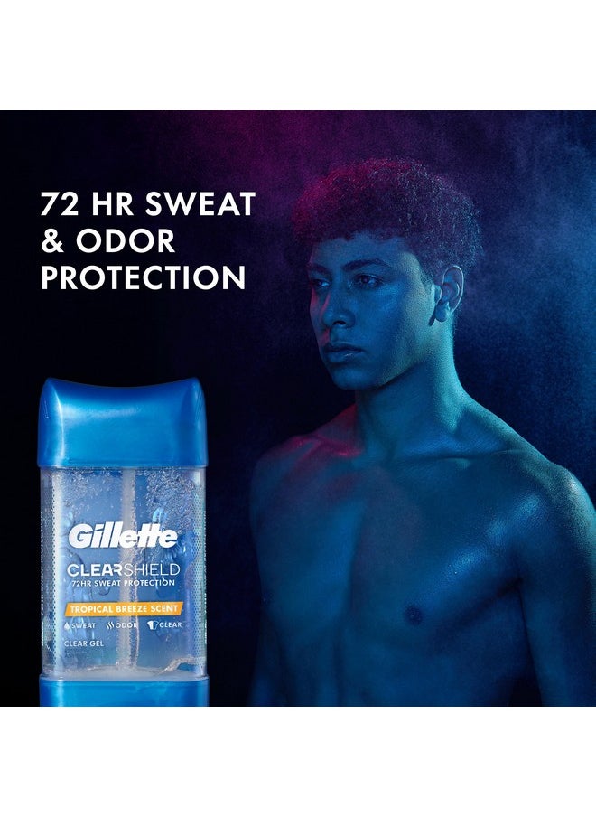 Clear Gel Antiperspirant And Deodorant For Men, Tropical Breeze Scent, 3.8 Oz (Pack Of 3)