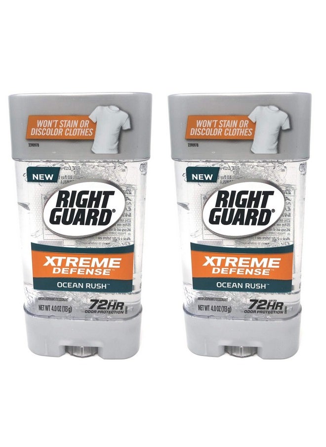 Gel Antiperspirant/Deodorant Xtreme Defense Ocean Rush, 4 Ounces (Pack Of 2)