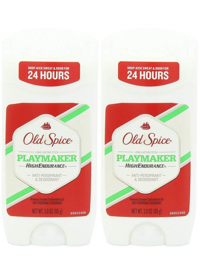 High Endurance Invisible Solid Antiperspirant Deodorant, Playmaker Scent, 3 Ounce (Pack Of 2)