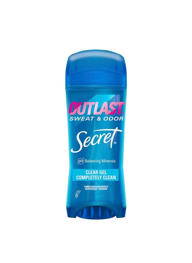 Outlast Antiperspirant Deodorant For Women, Sweat & Odor Protection, Ph Balancing Minerals, Clear Gel, Completely Clean Scent, 3.4 Oz