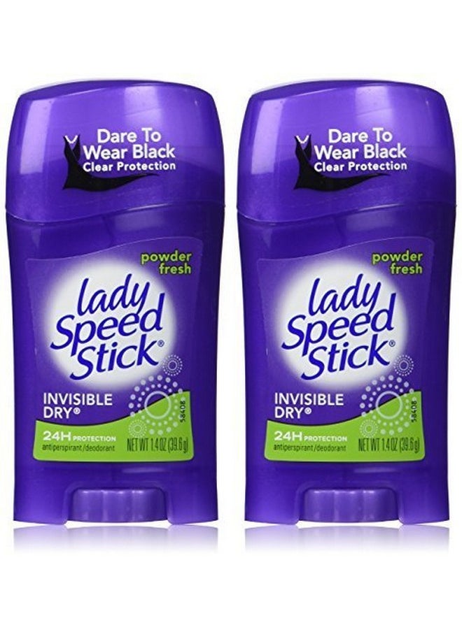 Invisible Dry, Powder Fresh Antiperspirant Deodorant, Net Wt. 1.4 Oz. (2 Pack Value Bundle) By Lady Speed Stick