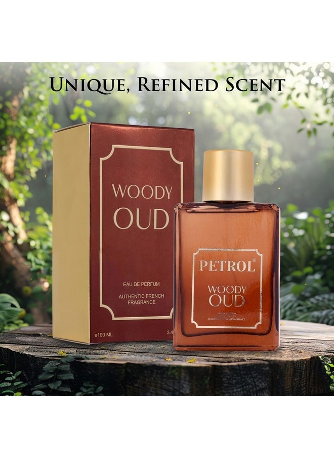 Woody Oud For Men And Women Edp - Top Notes Of Brazilian Rosewood, Cardamom & Sichuan Pepper - Base Scents Of Tonka Bean, Vanilla & Amber - Oriental & Woody - Paraben Free - Elegant 100Ml Bottle