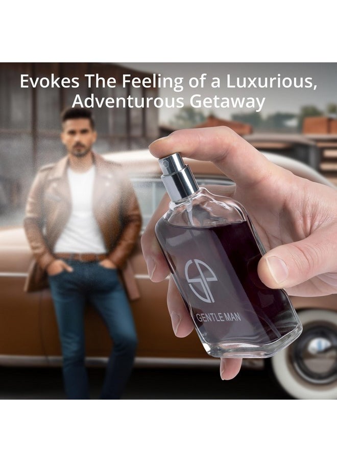 Gentleman Eau De Parum For Men Top Notes Of Pink Pepper, Italian Lemon, Orange, Neroli & Lavender Base Notes Of Patchouli & Cedarwood Floral, Sweet & Refreshing Scent 100Ml Bottle With Suede Pouch