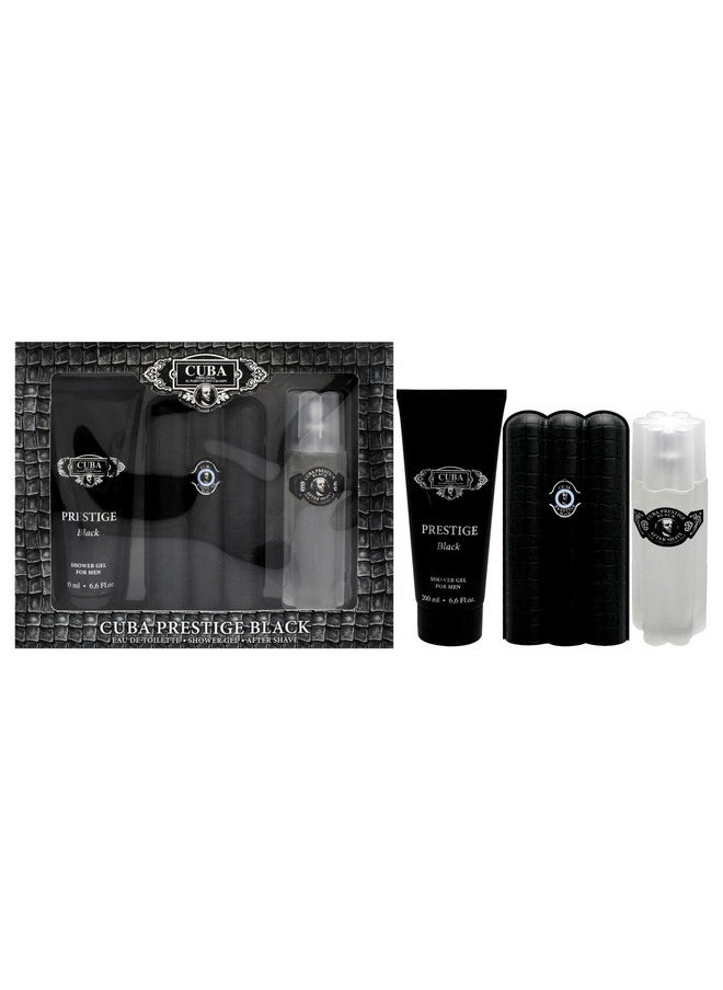 Prestige Black By Cuba For Men - 3 Pc Gift Set 3Oz Edt Spray, 6.6Oz Shower Gel, 3.3Oz After Shave