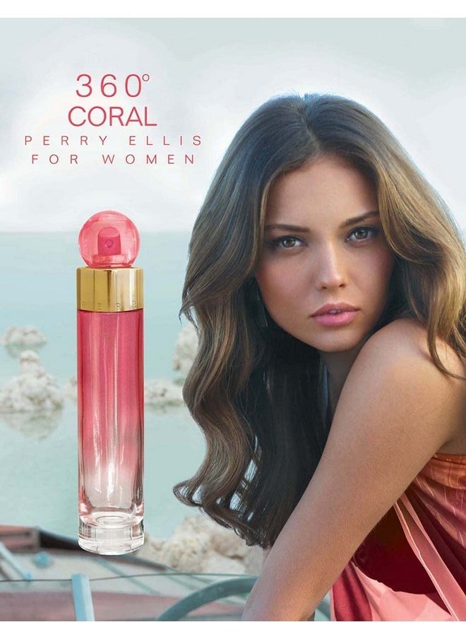 360 Coral 3.4Oz Edp Spray, 4Oz Body Mist, 3Oz Shower Gel, 0.25Oz Edp Spray Women 4 Pc Gift Set