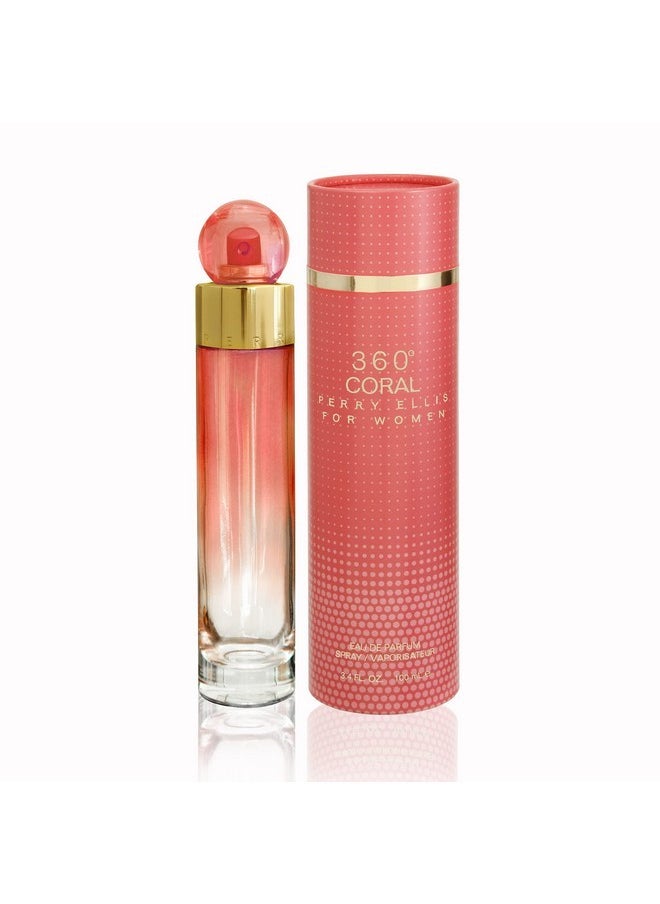 360 Coral 3.4Oz Edp Spray, 4Oz Body Mist, 3Oz Shower Gel, 0.25Oz Edp Spray Women 4 Pc Gift Set