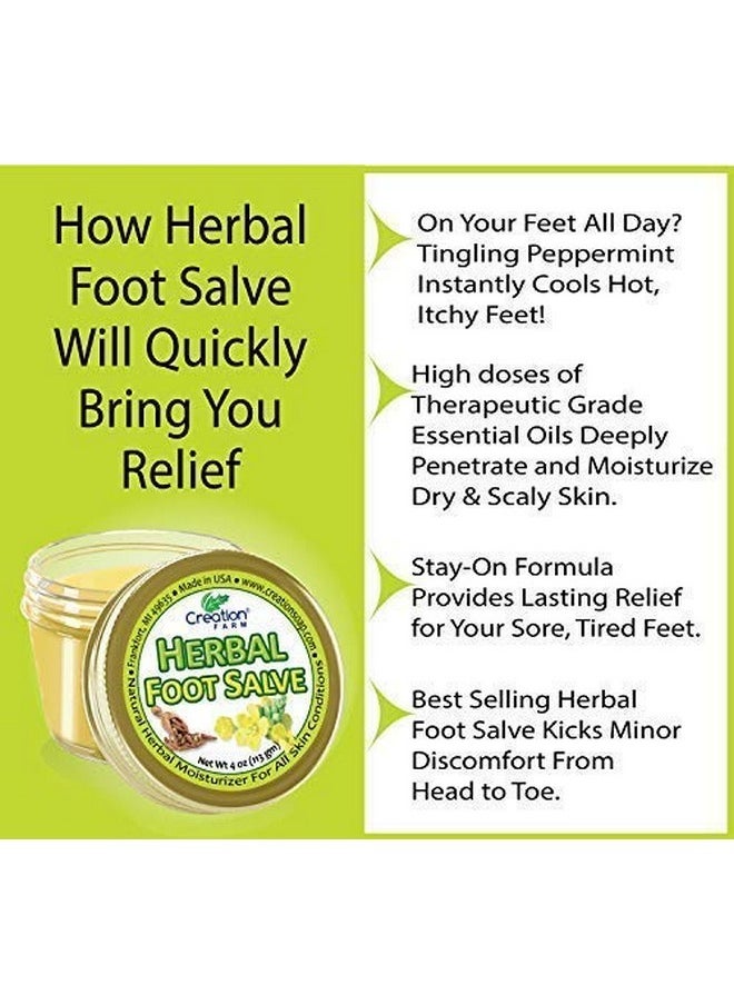 Rbal Balm Cream - Balsamo Pomada Crema Herba De Los Pies Featuring Peppermint, Tea Tree Plus 10 Botanicals Creation Farm