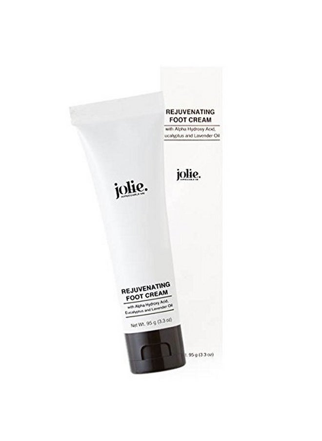 Jolie Exfoliating Rejuvenating Foot Cream - W/Alpha Hydroxy Acids, Eucalyptus & Lavender Oils 3.3 Oz.