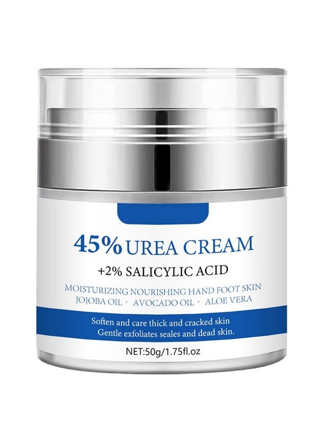 Urea Cream 45% Plus 2% Salicylic Acid, Callus Remover Foot Moisturizer Hand Foot Cream For Dry Cracked Feet From Toes To Heels Elbows Knees Softens Skin Exfoliates Dead Skin Smoothing Skin