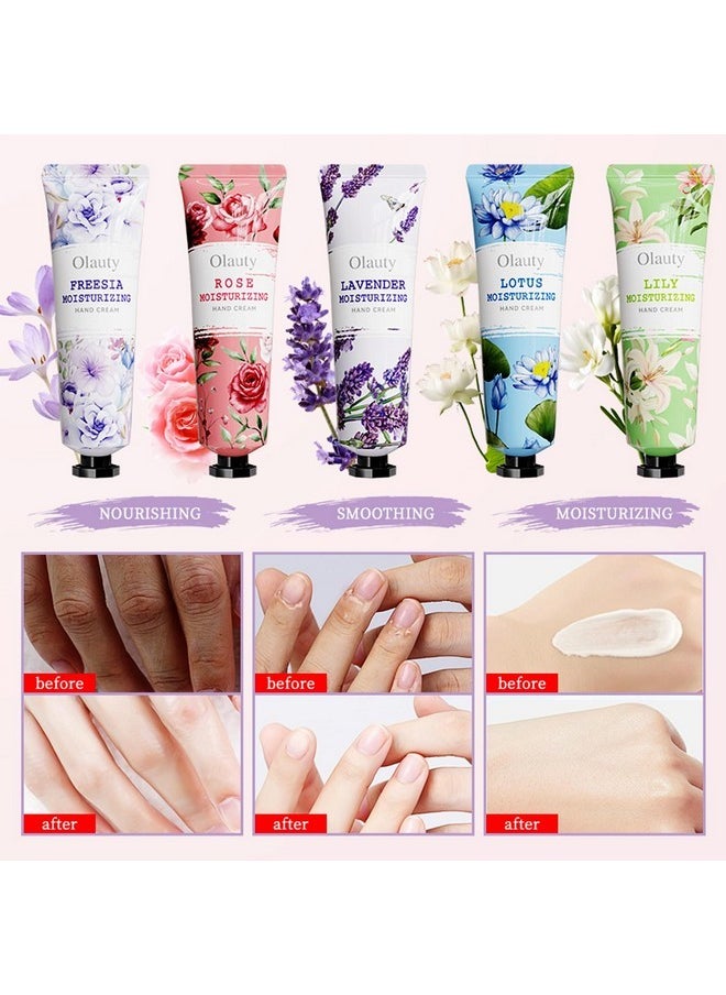 10 Pack Mini Hand Cream For Dry Cracked Hands, Moisturizing Hand Cream Gifts Set For Women,Floral Hand Lotion Mini Travel Size Set For Birthday Gifts,Teacher Appreciation Gift,Nurse Week Gift