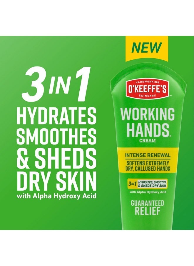 Working Hands Intense Renewal Hand Cream, 3Oz Tube (Pack Of 1) - Softens And Smooths Extremely Dry, Callused Hands