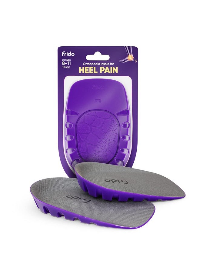 Orthopedic Heel Pads For Heel Pain Relief,Heel Insole For Extra Cushioning & Comfort,Slim Designed Heel Cushions For Shock Absorption,Plantar Fasciitis Support,Large (Uk 8-11),Pack Of 1