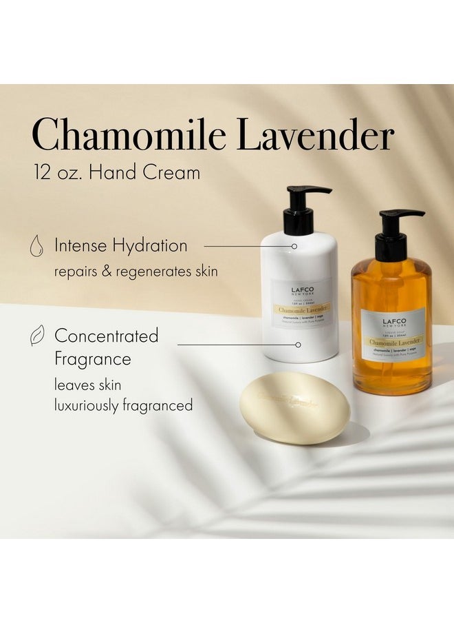 Hand Cream, Chamomile Lavender - 12 Oz - Restores & Repairs Skin - All Skin Types - Hypoallergenic, Synthetic Free & Cruelty Free - Made In Italy