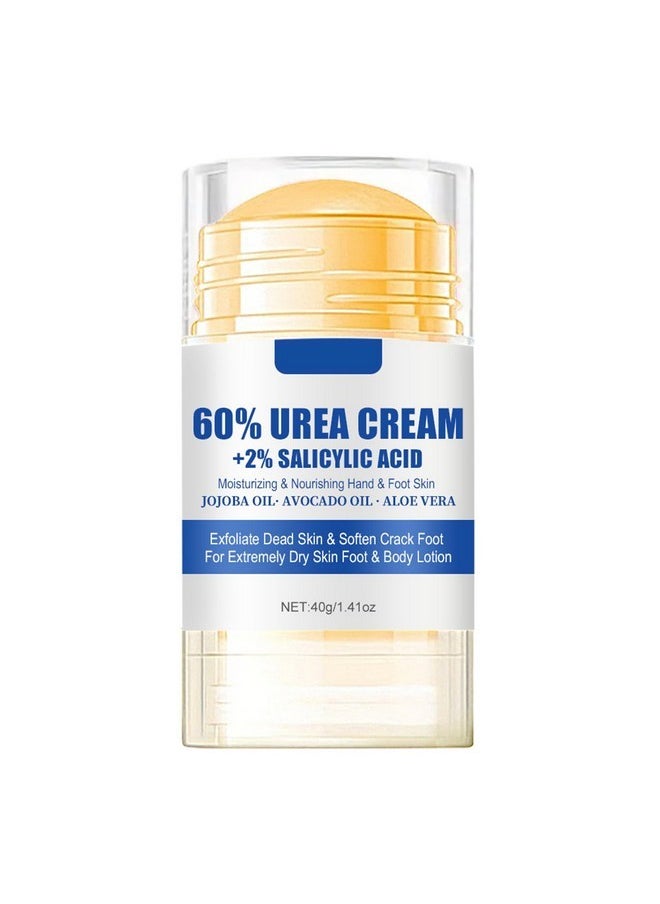 60% Urea Plus 2% Salicylic Acid Foot Cream Moisturizer For Dry Cracked Feet Knees Elbows Hands Hydrates &Nourish Foot Care For Softens Skin Exfoliates Dead Skin Smoothing Skin Women And Men 1.41Oz