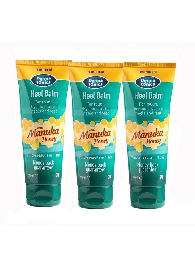 Manuka Honey Heel And Elbow Moisturizing & Exfoliating Cream For Dry And Cracked Heels | Dry Feet Treatment & Cracked Heel Repair For Rough, Dry And Cracked Feet, 2.37 Fl Oz Tube, 3 Pack