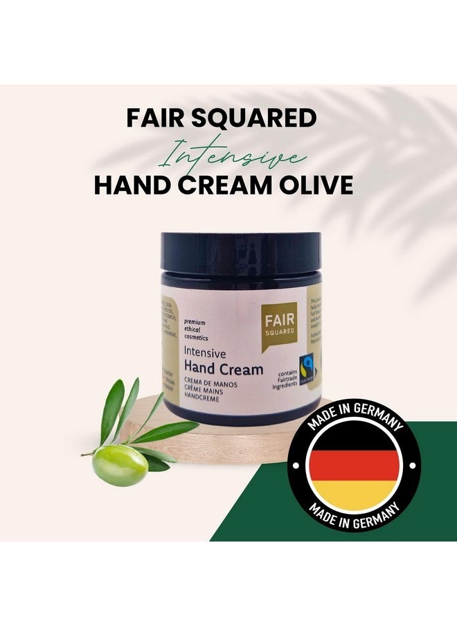 Hand Cream Intensive Olive 3.38 Oz Hand Cream - Hand Care & Repair For Sensitive Skin With Fairtrade Olive Oil - Vegan Natural Cosmetics - Made In Germany