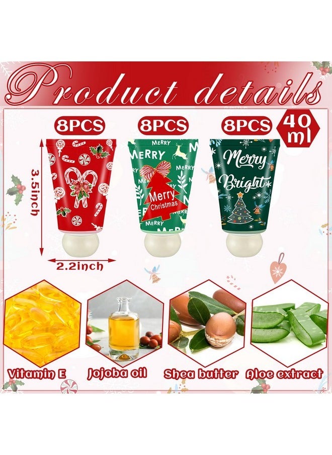 24 Christmas Hand Cream Gift Bulk Travel Size Hand Lotion For Women Christmas Bridal Baby Shower Party Favors Hand Cream Christmas Gift Set Merry Christmas Candy Cane Hand Cream For Guest