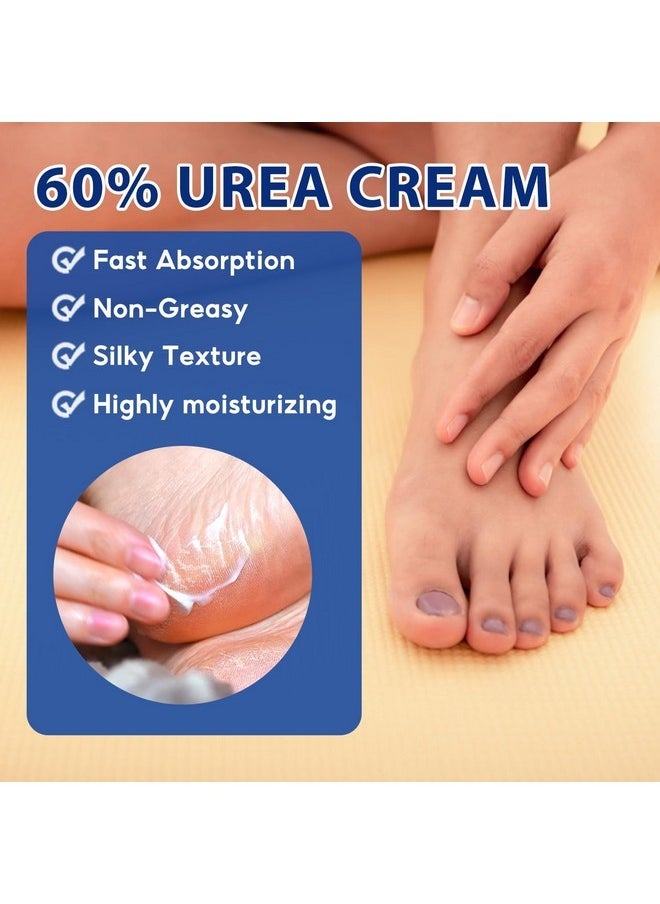 60% Urea Plus 2% Salicylic Acid Foot Cream, Intense Hydration For Dry Cracked Feet Hands And Unisex Whole Body Lotion Moisturizer Hydrate & Nourish Foot Care For Softens Skin Exfoliates Dead Skin