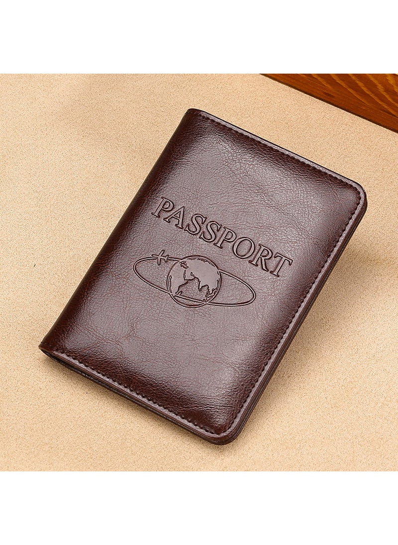 QingYu RFID Leather Passport HolderCoffee color [64 grain Two layer cowhide]] Coffee color [64 grain Two layer cowhide]]