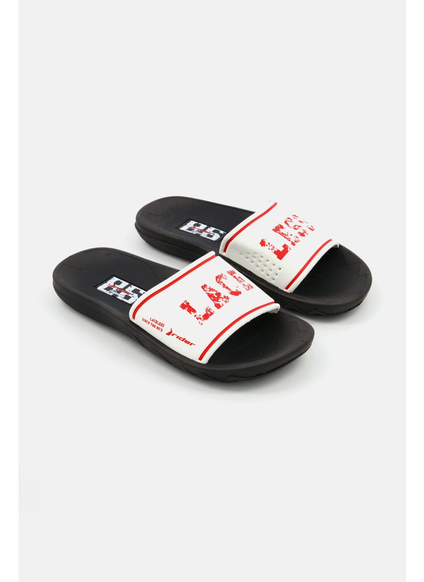 Kids Boy Slip On Brand Logo Slide, Black Combo