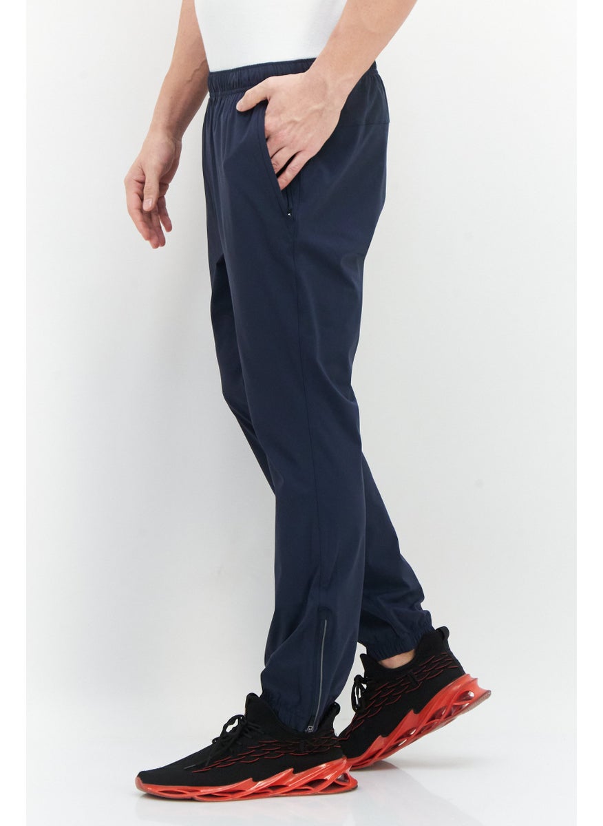 Men Regular Fit Plain Jogger Pant, Navy