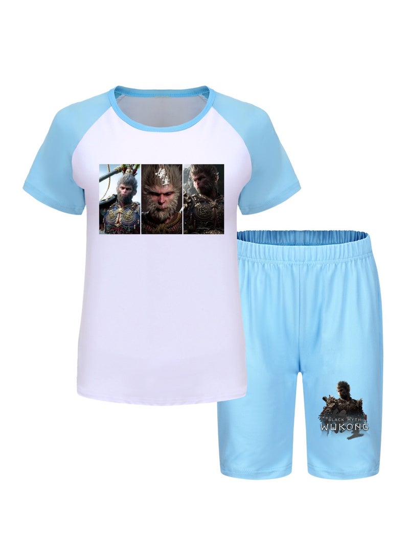 Black Myth Wukong Children's T-shirt And Pajama Set