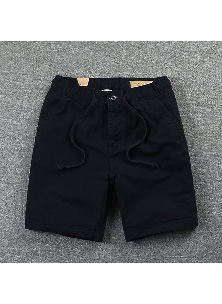 Summer Loose Waist Casual Shorts 2023 Summer New Mens Solid Color Shorts Korean Fashionable Mens Tether Pants Khaki