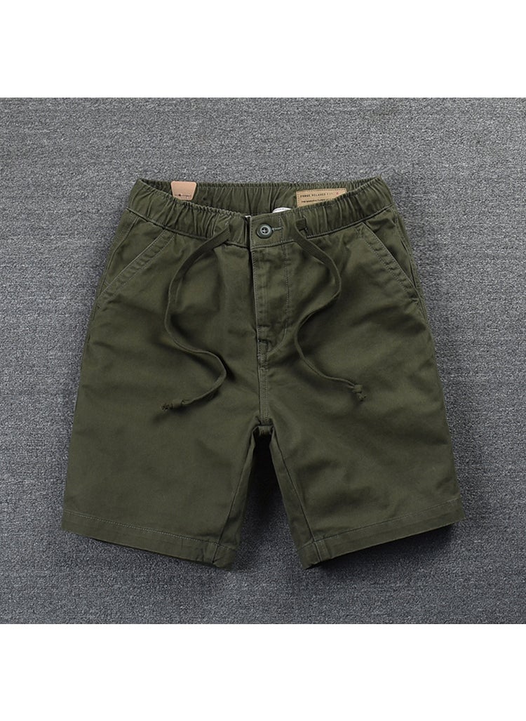 Summer Loose Waist Casual Shorts 2023 Summer New Mens Solid Color Shorts Korean Fashionable Mens Tether Pants Black