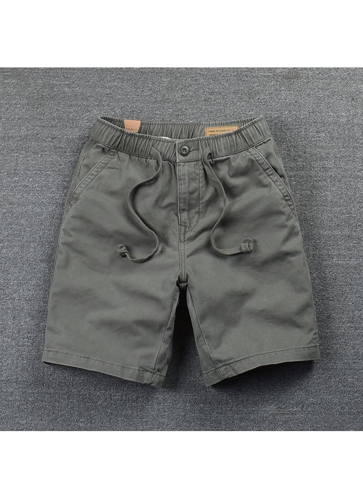 Summer Loose Waist Casual Shorts 2023 Summer New Mens Solid Color Shorts Korean Fashionable Mens Tether Pants Black