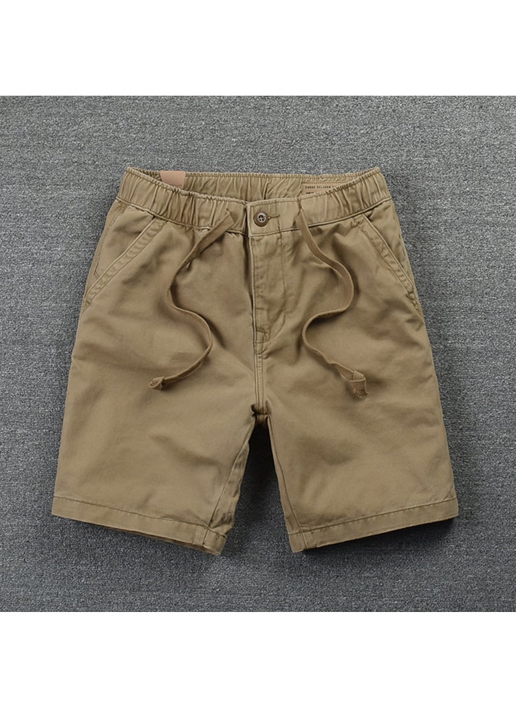 Summer Loose Waist Casual Shorts 2023 Summer New Mens Solid Color Shorts Korean Fashionable Mens Tether Pants Green