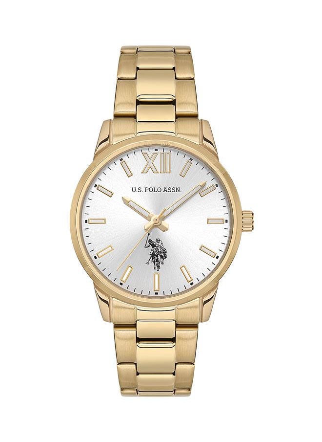 USPA Fundamental 36mm Ladies' Silver Dial Watch with Gold Stainless Steel Bracelet