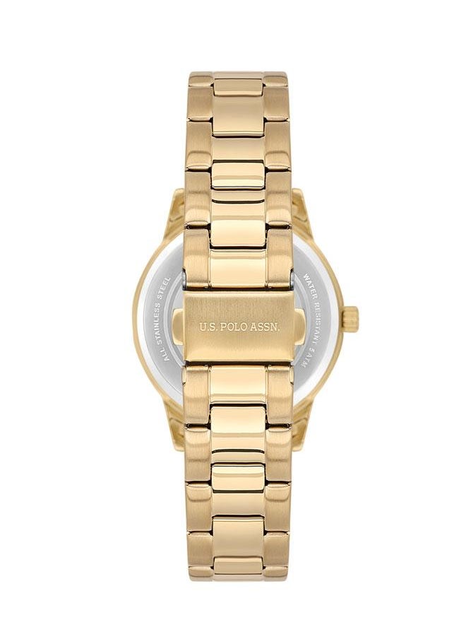 USPA Fundamental 36mm Ladies' Silver Dial Watch with Gold Stainless Steel Bracelet