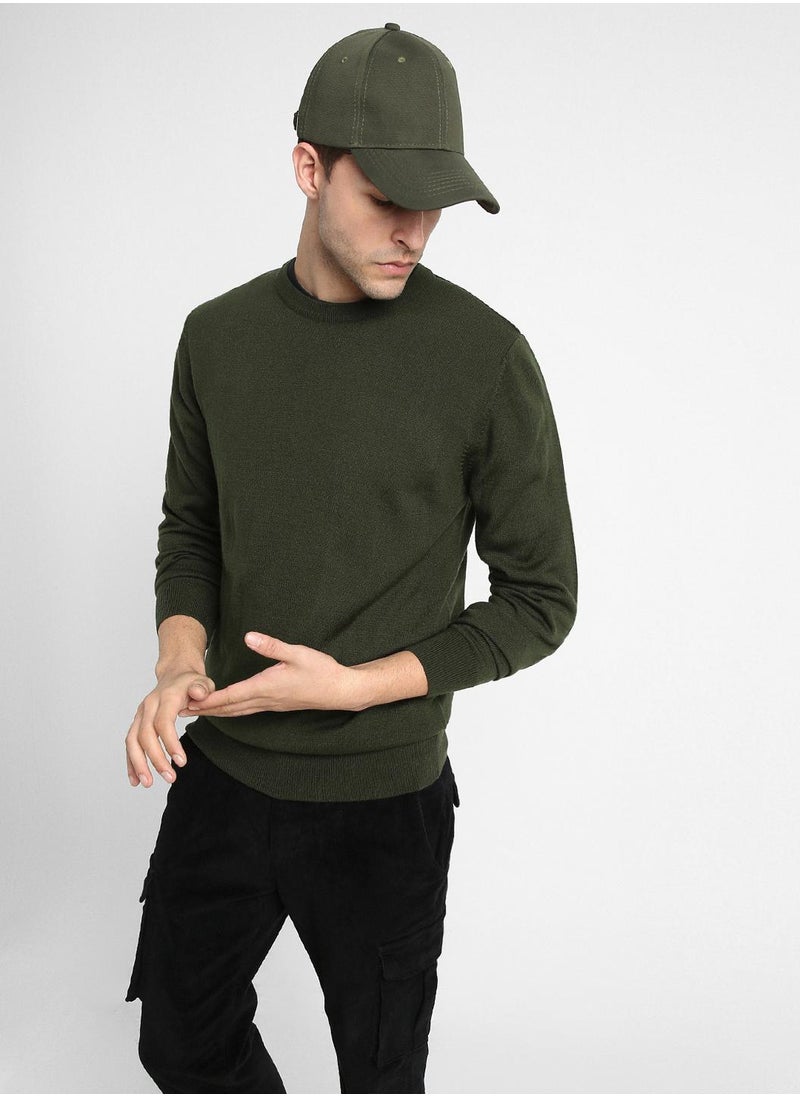 Teal Green Regular Fit Sweater for Men - 100% Acrylic, Colourblocked, Mock Neck, Full Sleeves, Casual, Machine Wash