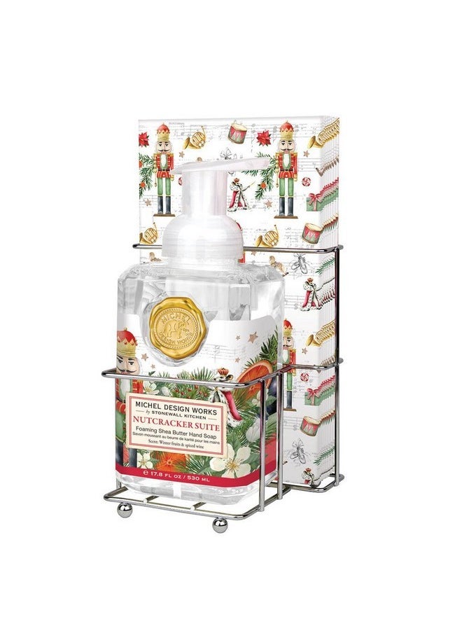 Scented Foaming Hand Soap And Napkin Caddy Set, Nutcracker Suite