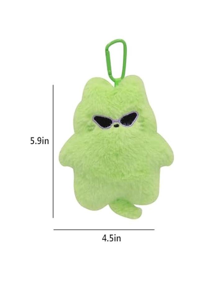 Plush Photocard Holder Keychain Pendant Women Girls Hanging Ornament Protection Sleeve for Bus ID Cards,Little Monsters