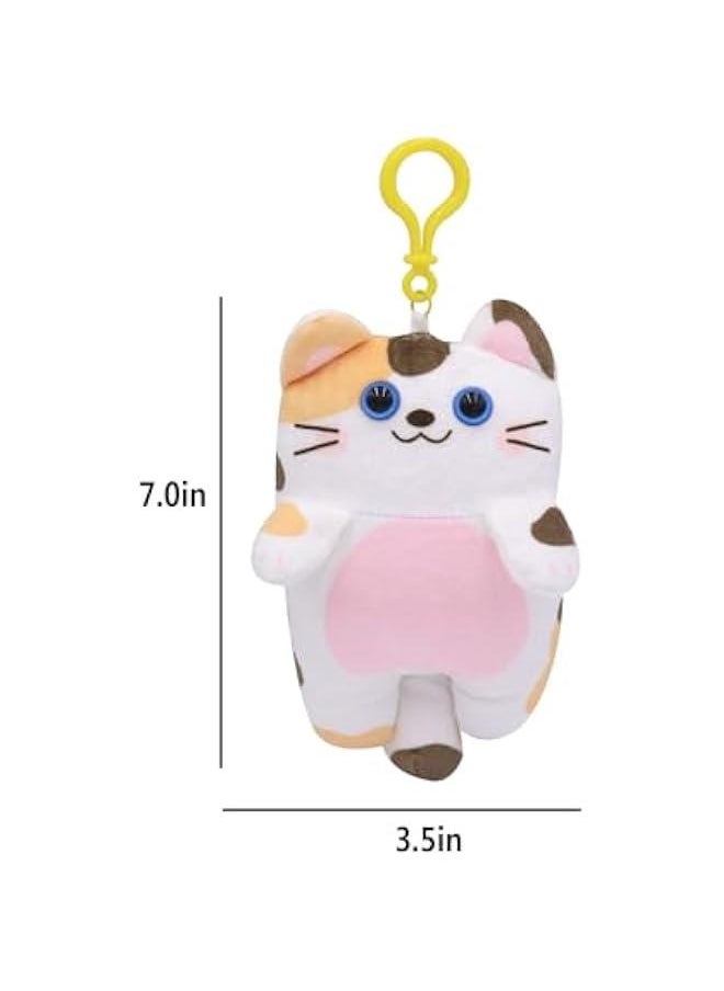 Plush Photocard Holder Keychain Pendant Women Girls Hanging Ornament Protection Sleeve for Bus Badges ID Cards,Kitten C