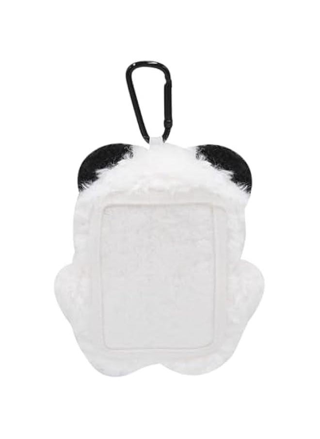 Plush Photocard Holder Keychain Pendant Women Girls Hanging Ornament Protection Sleeve for Bus Badges ID Cards,Panda