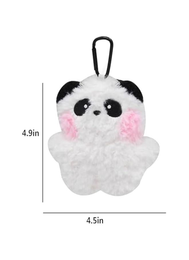 Plush Photocard Holder Keychain Pendant Women Girls Hanging Ornament Protection Sleeve for Bus Badges ID Cards,Panda