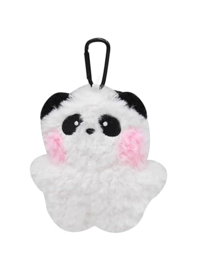 Plush Photocard Holder Keychain Pendant Women Girls Hanging Ornament Protection Sleeve for Bus Badges ID Cards,Panda