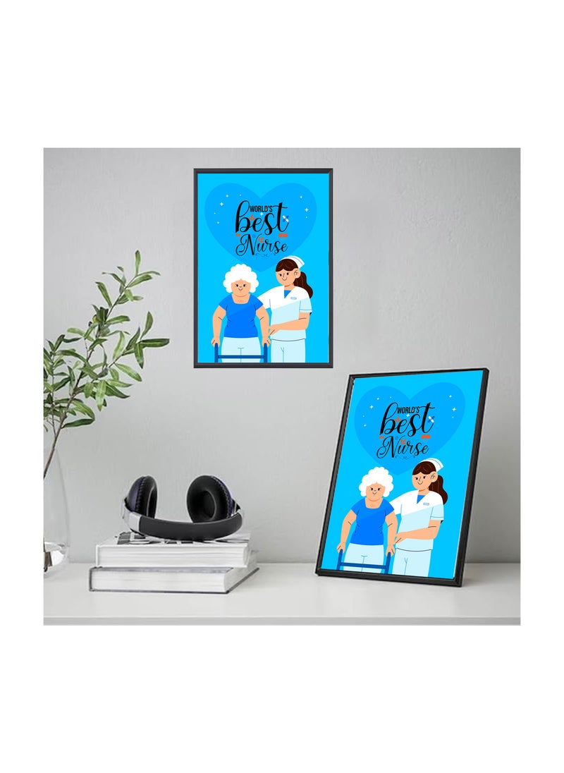 Nurse Day Photo Frames-A4 Size Portrait White Frame Inspirational Designs Printed-Nursing Quotes Poster For Appreciation Gift And Thank You Gift-Nurse Gift Idea For Student Graduation