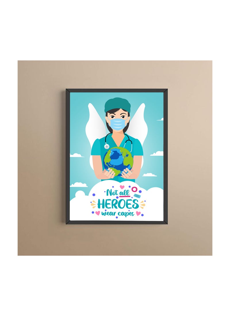 Nurse Day Photo Frames-A4 Size Portrait White Frame Inspirational Designs Printed-Nursing Quotes Poster For Appreciation Gift And Thank You Gift-Nurse Gift Idea For Student Graduation