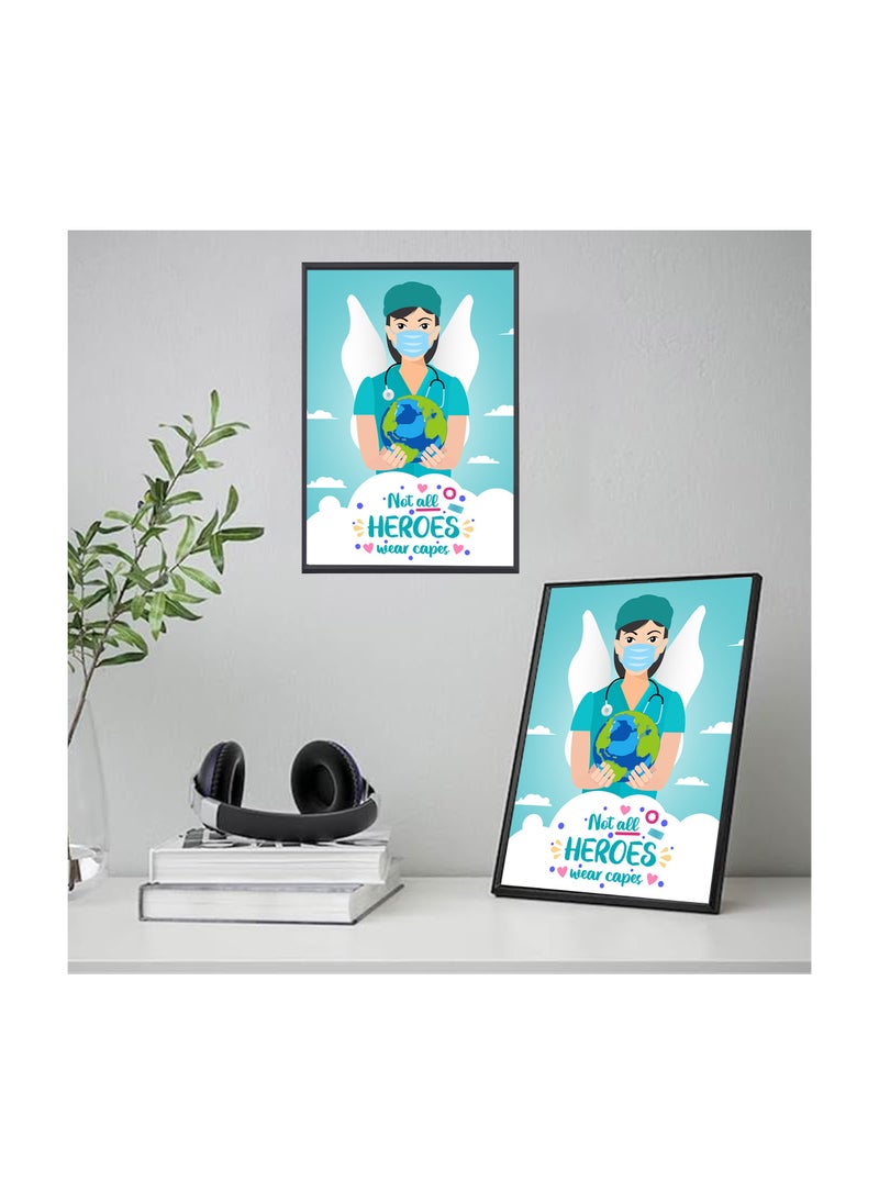 Nurse Day Photo Frames-A4 Size Portrait White Frame Inspirational Designs Printed-Nursing Quotes Poster For Appreciation Gift And Thank You Gift-Nurse Gift Idea For Student Graduation