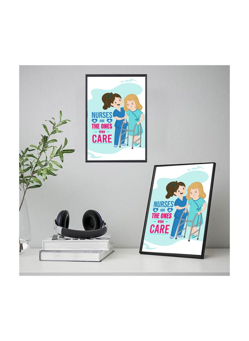 Nurse Day Photo Frames-A4 Size Portrait White Frame Inspirational Designs Printed-Nursing Quotes Poster For Appreciation Gift And Thank You Gift-Nurse Gift Idea For Student Graduation