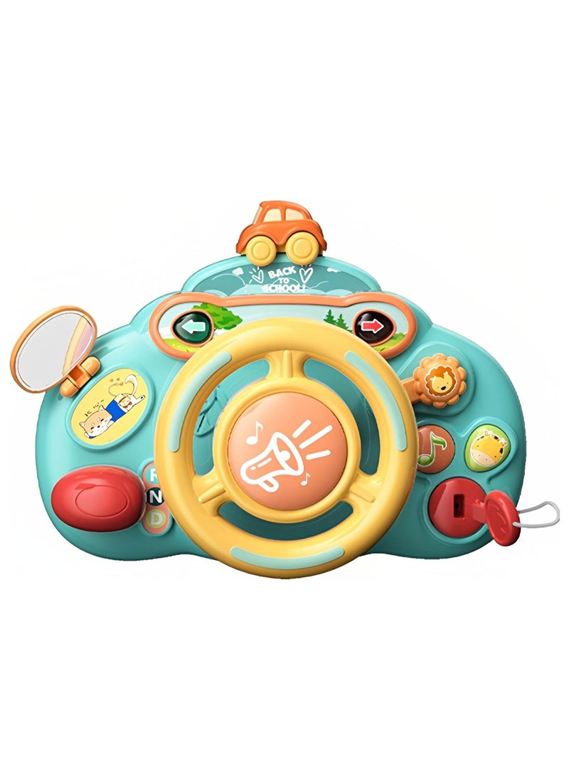 Beauenty Steering Wheel Toy with Lights Music,Toddler Steering Wheel Toy Kids Interactive Learning Toy for Boys Girls Toddler,Car Seat Steering Wheels Toys,Turn and Learn Driver Toy