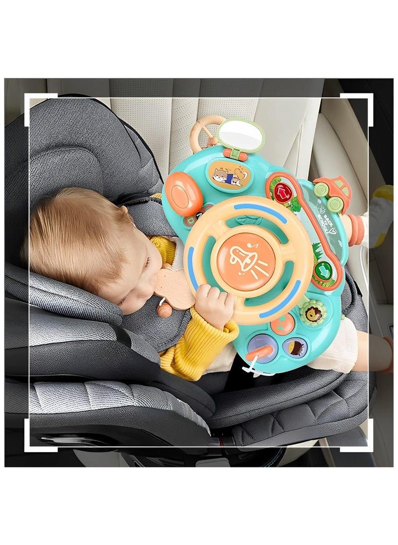 Beauenty Steering Wheel Toy with Lights Music,Toddler Steering Wheel Toy Kids Interactive Learning Toy for Boys Girls Toddler,Car Seat Steering Wheels Toys,Turn and Learn Driver Toy