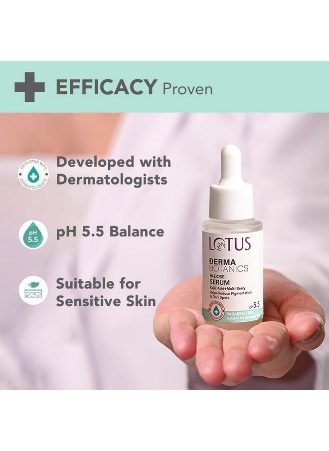 Dermabotanics Kojic Acid + Multi Berry Hi-Dose Serum | Reduces Pigmentation & Dark Spots | Calms Redness | Made With Dermatologists | Non-Irritating | Ph 5.5 | Suitable For Sensitive Skin | 28Ml
