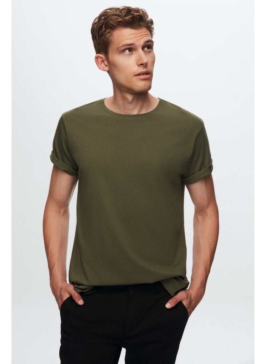 Slim Fit Khaki T-shirt 4HC141996753M