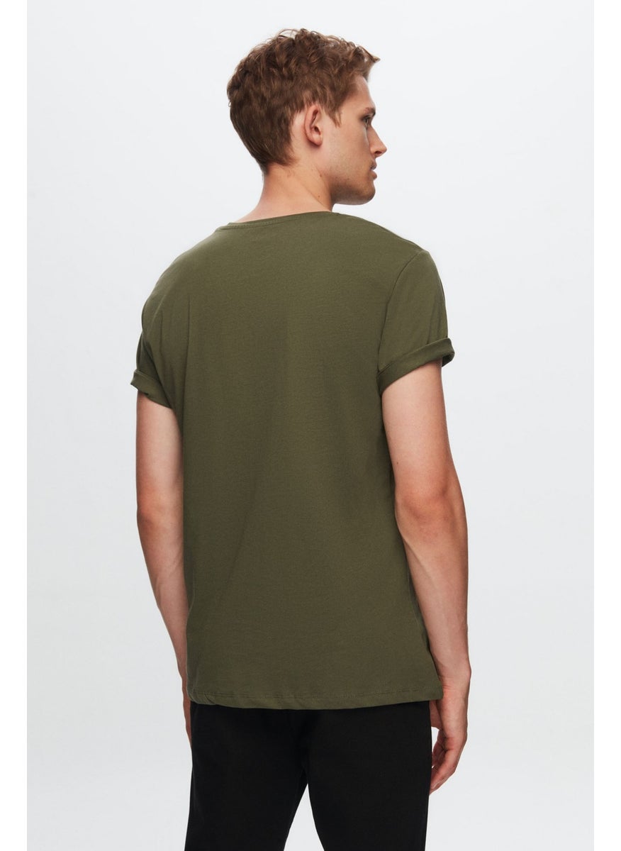 Slim Fit Khaki T-shirt 4HC141996753M