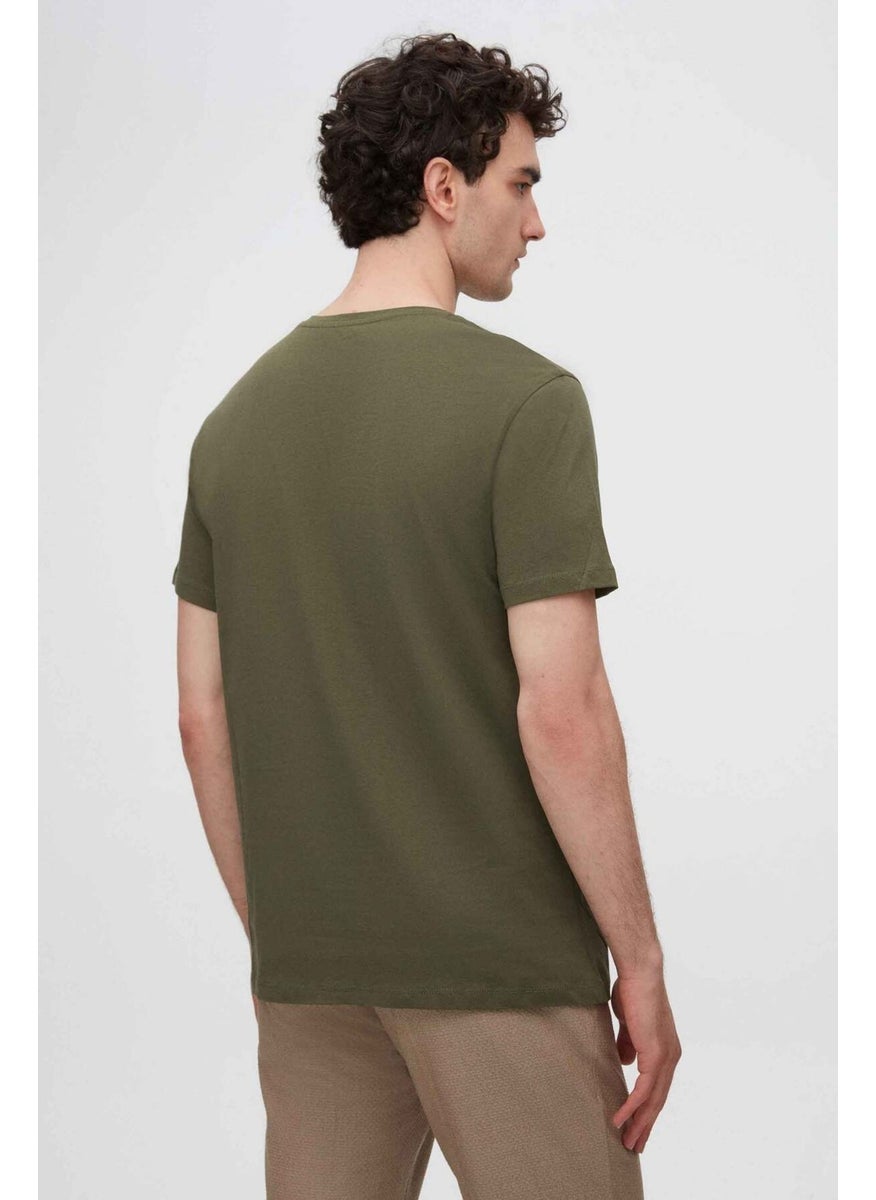 Slim Fit Khaki T-shirt 4HC141996753M